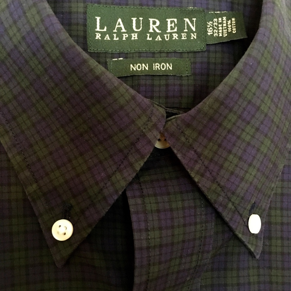 RALPH LAUREN SHIRT Non Iron COTTON Long Sleeve Button Down MEN’S sz 16 1/2 32/33